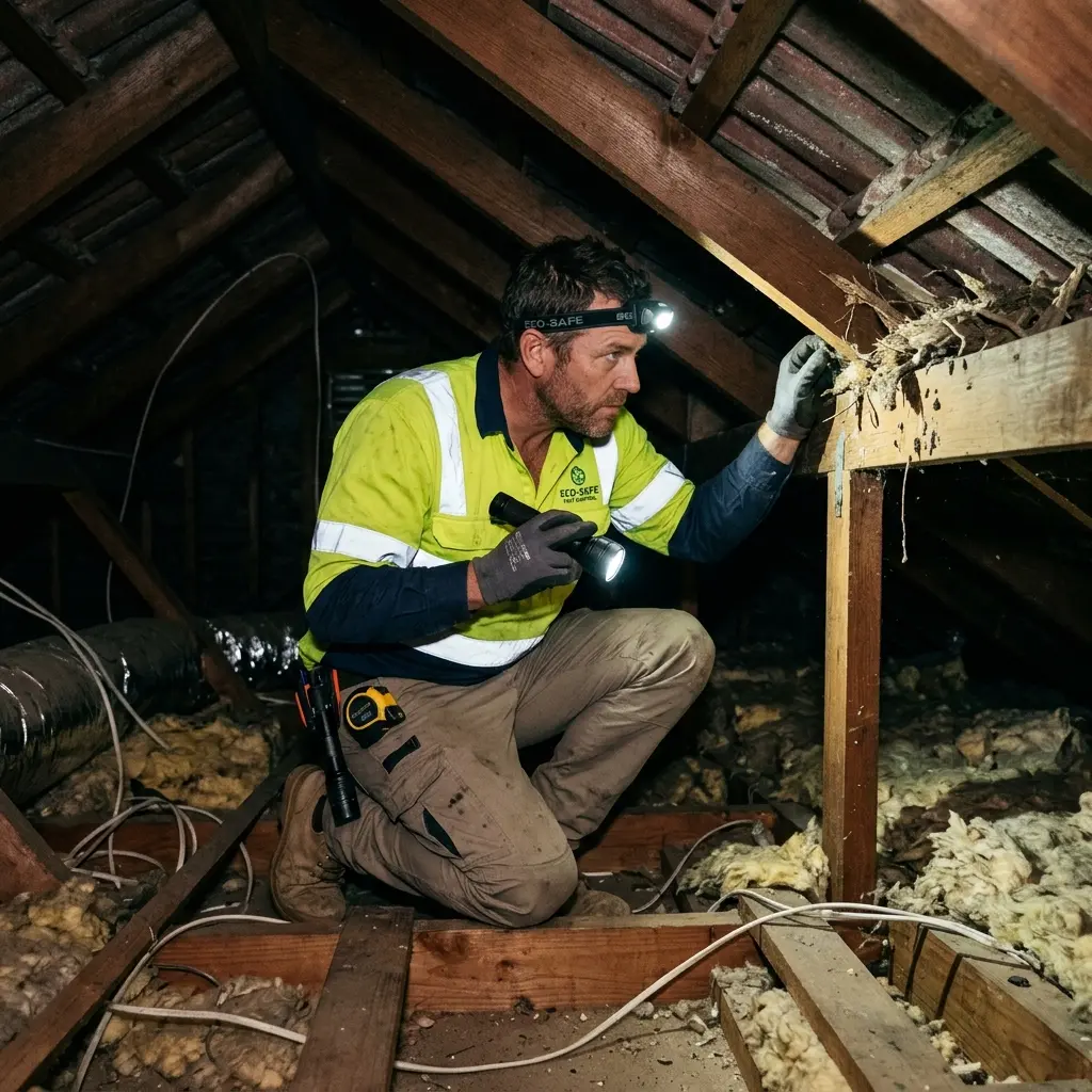 Technician locating dead rodents inside a Ivanhoe wall cavity with detection equipment